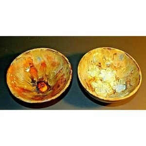 Handmade Pottery Kitty Small Dog Bowls Food Water Spoil your kitty!